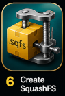 Use mksquashfs and set compression to create a compressed filesysem.squashfs file.
